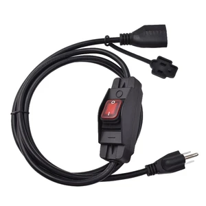 USA Power Extension Cord With Switch NEMA 5-15P To NEMA 5-15R 14AWG 12AWG