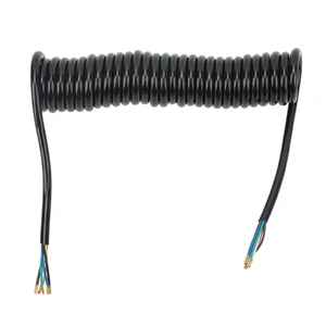 Trailer Extension Coiled Cable 12.8ft 20AWG 7 Core Polyurethane Copper Trailer Extension Cable for Tow Truck RV