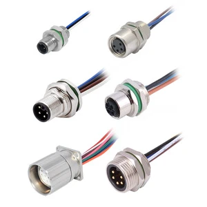 Signal Connectors With Wires IP67 Waterproof 2 3 4 5 6 8 12 16 17 19 Pins a B D X Coding Connectors