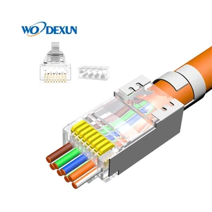 Pass Through Cat7 RJ45 Connector 1.5mm Crystal Plug Shielded Connector CAT7 FTP Modular Plug 8P8C Shielded 10pcs/50pcs/100pcs