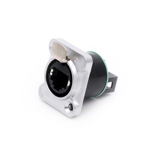 Straight Shielded 8P8C RJ45 to DIN Cable Connector Welding Free Plug & Play RJ45 Chassis Socket for Internet Signal Connecting