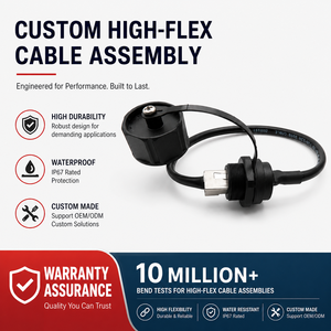 RJ45 IP68 Rated Custom Power Waterproof 5G Base Station Connector Industrial Robot High-Flex Drag Chain Cable Harness