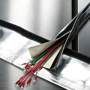 Aluminum Foil High Silica High-temperature Resistant Heat Insulation Hook and Loop Wire Cable Sleeves
