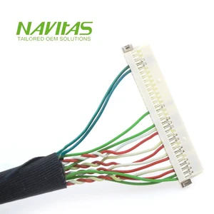 Custom 30 Pin LVDS Cable Assembly LCD Panel Signal Wire Harness Twisted Pair Shielded Display Interface Cable