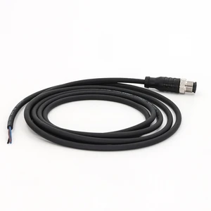 KRONZ M1204M-5/P00R Pre-assembled Connector with 5 M Cable IP67 Unshielded Male Straight PVC Black Assembly 4 Pin M12 Connectors