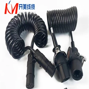 Kai Mei Cable RVUT6*1.5+1*2.5 Trailer Truck Cable Telescopic Spiral Wire 10 AWG ABS/EBS 7-pin Connector Copper Conductor