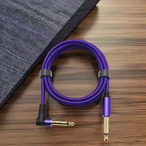 Cheap Price 6.5mm Electric Guitar Copper Low Noise Flexible purple Guitar Cable Instrument