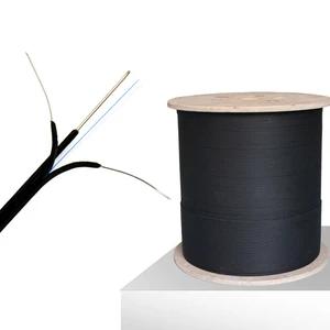 Fibra Optica Drop Cable 1core 1km Drop Fiber Cable LSZH SM MM Black Outdoor FTTH Drop Cable Optic 2 4 Core Drop Ftth Cable