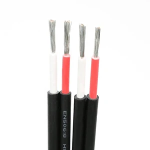 Slocable Copper Tinned XLPE/XLPO Twin Core Electric PV Cable Fire Resistant Cables DC Solar Cable with 2.5mm2 4mm2 6mm2