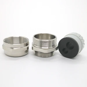 Brass Multi-Hole Cable Gland IP68 Multi-Core Wire Sealing Connector Corrosion Resistant For Industrial Use 2X7mm Cable Diameter