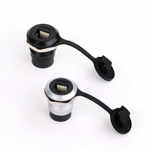 Round RJ45 Coupler, Metal Shell D Type Shield UnShielded Female to Female Chassis Connector for CAT6A Ethernet Cable Extender