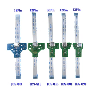 For PS4 Pro Slim Controller Charging Socket Port Board JDS 001 001 030 040 050 with 12 14 Pin Power Flex Cable