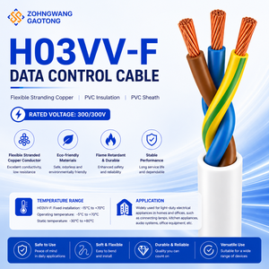 H03VV-F Oxygen-Free Copper Stranded PVC Insulated Sheathed Flexible Control Cable 2-4 Core 0.5-0.75mm Building Use OEM CE RoHS