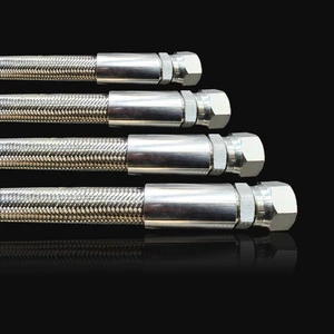 Factory High Quality 25mm Temperature Pressure Resistant Anti-Corrosive Non-Stick PTFE Stainless Steel Wire Braided Hose 52Mpa