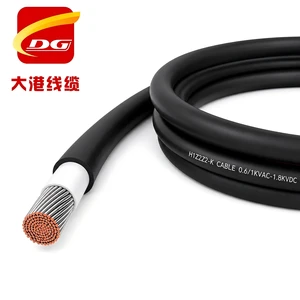Black Color 4mm 6mm 10mm H1Z2Z2-K Solar Power Cable XLPO Insulated Flexible Tinned Copper PV Cable UV Resistant for Solar System