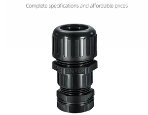 Grey Black Nylon Double Locking Waterproof Cable Connector