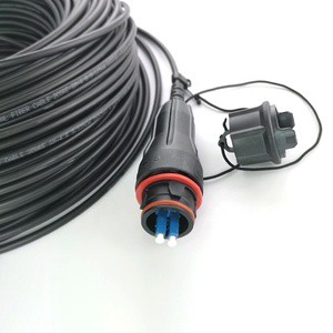 LSZH LSFH 4.8mm 9/125um Black Jacket Armed Outdoor Duplex SM Optical Fiber Cable With IP Fullax LC UPC Connector