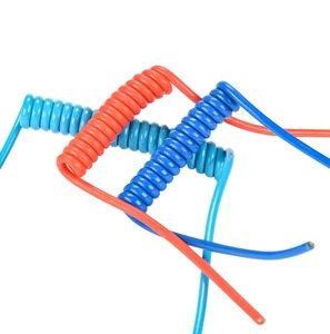 Colorful Bold Spiral Spring 3-Core PVC Cable High Elasticity Waterproof Anti-Static Custom Oxygen-Free Flame Electronic