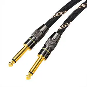 Support Customization 6.35mm Male to Male 1/4 Mono Jack Stereo Audio Cable Nylon Braided TRS Guitar Instrument Audio Cable