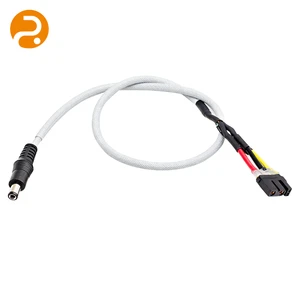 High Temp Braided DC300V 5A Power Cable Custom DC Plug To 2Pin Terminal Wiring Harness Automation Control Monitoring Device