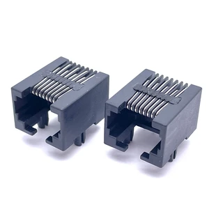 Soulin 5301 8P8C Rj45 8 Pin Modular Jack Connector Female Port Surge Arrester Protection Brass Contact for PCB Panel Mount