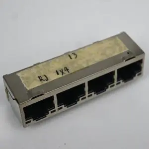 1x4 Port RJ45 Connector 8P8C Shielded Ethernet Network Socket 90 Degree Through Hole PCB Mount for Router Switch