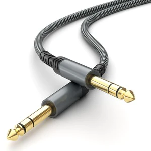 24K Gold Plated Guitar Cable 6.35mm Aluminum Shell 6.35mm Audio Cable Male to Male Guitar Audio Cable for Microphone Guitar