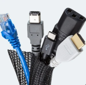 High Performance Flexible Polyester Braided Spiral Insulation Cable Sleeve -50C~+150C Working Temperature 220V Rated Voltage