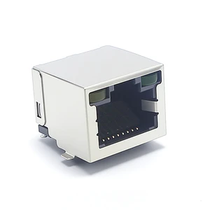 AK Electronics OEM ODM Single Port LAN Network Connector LED RJ45 Female Ethernet 8Pin Jack Socket 2 Year Warranty Gold