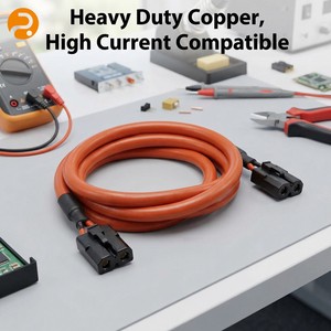 Custom Style 50A 12V Solar Battery Bare Insulation 6AWG Aluminum Conductor 2 Cores Orange PV Power Extension Cable Assembly RV