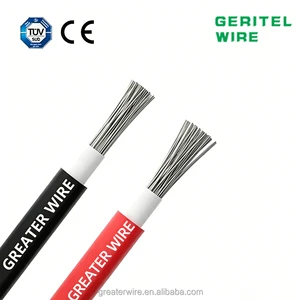 XLPO Insulation Flexible Tinned Copper Red Black PV Solar Cable 4mm 6mm 10mm 16mm 1kV IP68 -40C~125C for Energy System