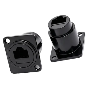 RJ45 D Type Panel Mount Right Angle Straight Wall Square Chassis Socket Audio Waterproof Connector XLR Computer