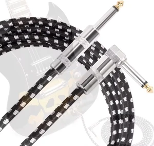 TRS 6.35mm Guitar Cable Noise Reduction Male to Male Braided Connecting Line for Speakers Musical Instruments Electric Guitar