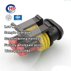 2 Pin Female Auto Car Terminal Electrical Waterproof Housing Connector Socket Cable Plug Accessories 282080-1
