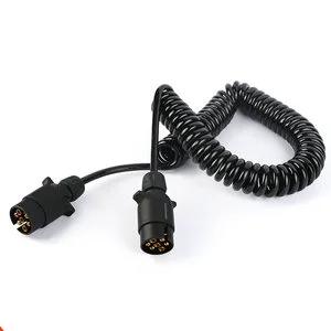 7 Core ABS Pur Shielded Electric Power Wire Spiral Trailer Cables Coil Spring Electrical Truck to Trailer Cable