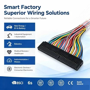 Custom Wire Harness Assembly, OEM ODM Service, Various Connectors, Custom Length & Color, for Industrial & Electronic Devices