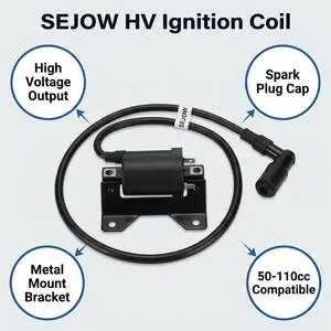 SEJOW High Voltage Ignition Coil Spark Plug Wire ATV Pit Bike 50-110cc Strong HV Output Vibration Resistant Wire harness