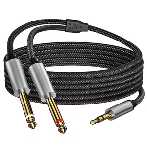 Electric Guitar Cable 6.35mm Stereo TRS Twisted Pair Gold Plated PVC Jacket Combination Shielding 4K Home
