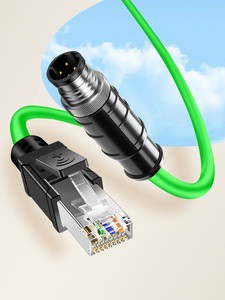 M12-RJ45 Anti-torsion Robotic Arm Cable Continuous Bending High Flexible Drag Chain Industrial Ethernet Cable for PLC Automobile