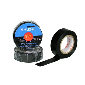 SHUSHI Automotive High Temperature Resistant PVC Wire Harness Tape Black 10m Length