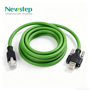 Newstep Industrial High Flexible Gigabit Ethernet Cable CAT6A Copper Solid 8-Conductor RJ45 Metal Locking Latch Basler HIK Robot