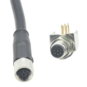 Custom Cable M8 8Pin female Overmould Cable M8 8pin Male Angle Panel Connector