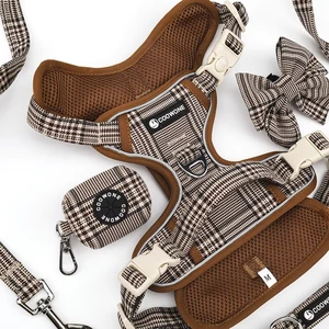 Factory Custom Adjustable Reflective Tactical No Pull Heavy Dog Harness Leash Collar Set Oxford Pet Training Large Pet Harness