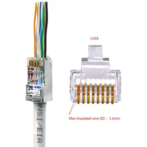EZ Type 8P8C Network RJ45 Cat6 Pass Through Connector