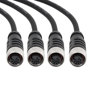KRONZ M12 Pre-assembled Connector with 10 M Cable Unshielded Male Straight PVC Black Assembly IP67 Circular Connectors 4 Pin