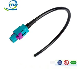 Premium Gold-Plated FAKRA Connector High-Temperature Resistant for Car 5G C-V2X & ADAS Sensor Signals Wire Harness
