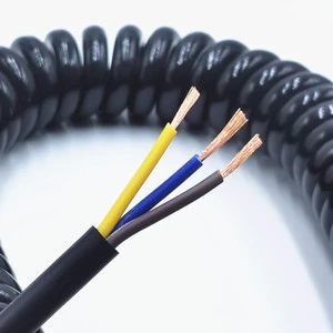 Automotive Trailer Spring High Resistance Copper Core Spiral Wire Connector Cable 12V/24V-300V 3-Pin 0.2-2.5mm Auto Building