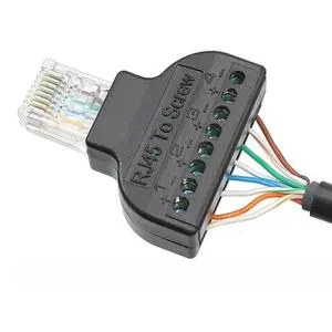 RJ45 to 8 Pin Terminal Adapter Connector 8P8C Network Crystal Head Screw Terminal Block Copper Alloy Contact Screw Termination