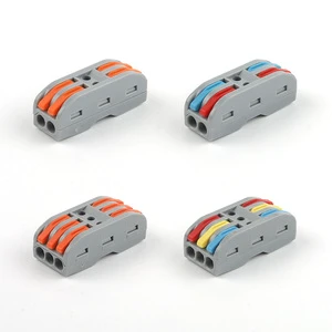DIY GO Mini Universal Compact Lever Type Wire Connector, Reusable Push-in Terminal Block for 2/3-Port Electrical Cable Splicing