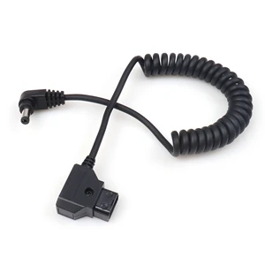 Right Angle DC5521 5525 to D-Tap Spiral Coiled Cable Black Magic D - Tap Cables for Light Monitor Cinema Camera